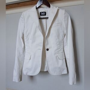 Dolce & Gabbana Single Breasted Women's Blazer in white. Size 36
